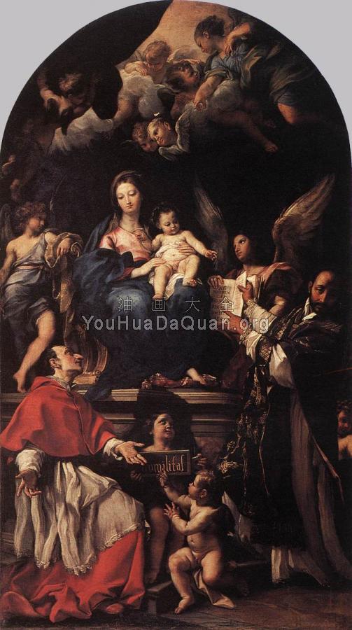 Madonna and Child Enthroned with Angels and Saints - 卡罗·马拉塔